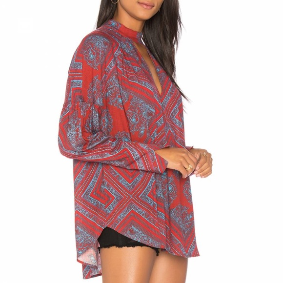 Free People Walking on a Dream Tunic-RED-X-Small - Picture 6 of 7
